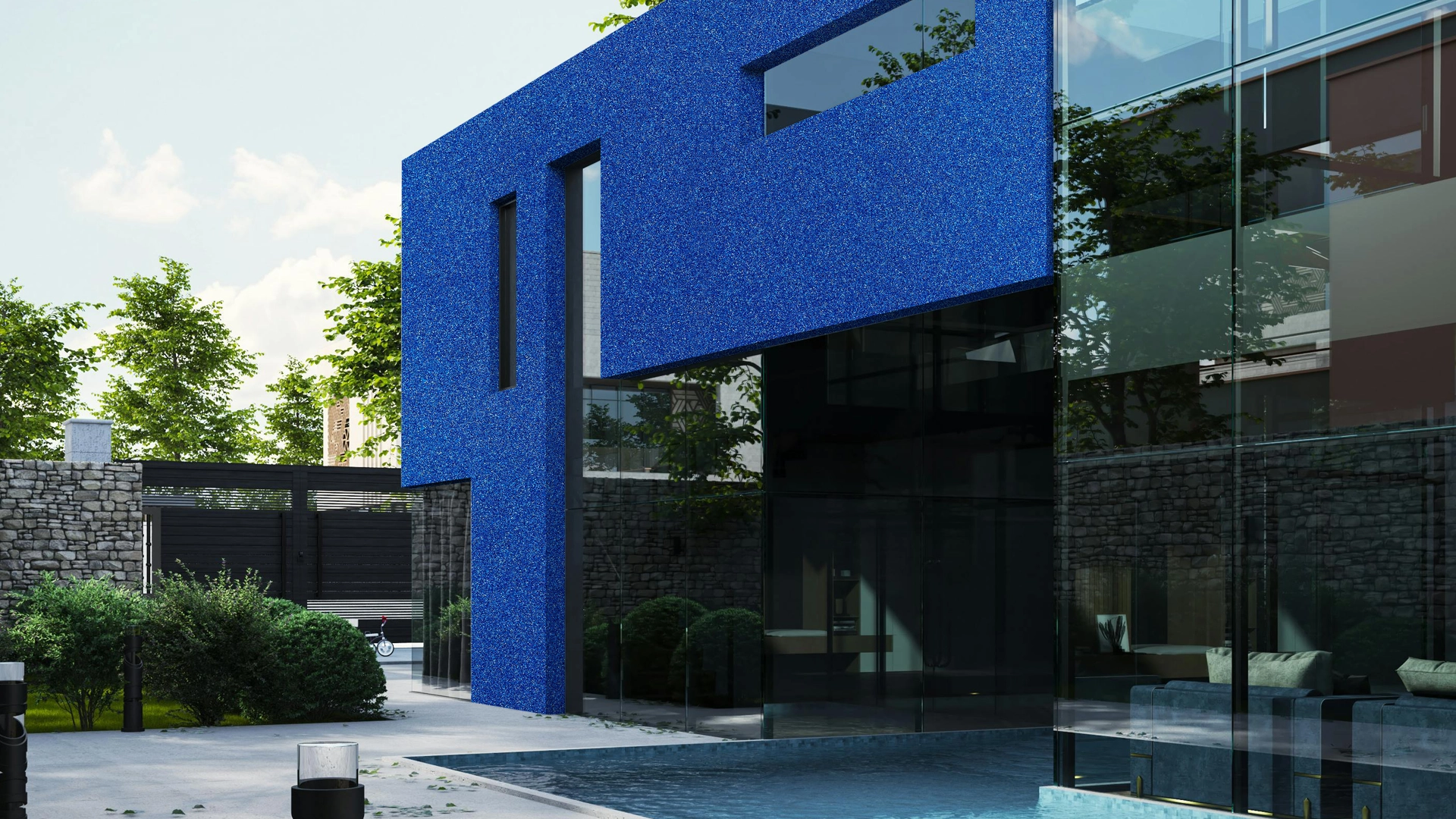 Textura Luxor Microsseixo Médio Azul Índigo Intenso