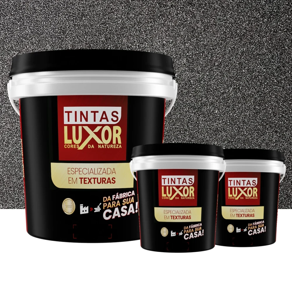 Kit Microsseixo Médio Preto Anoitecer Intenso Textura Luxor - Externo - Rende 5m²