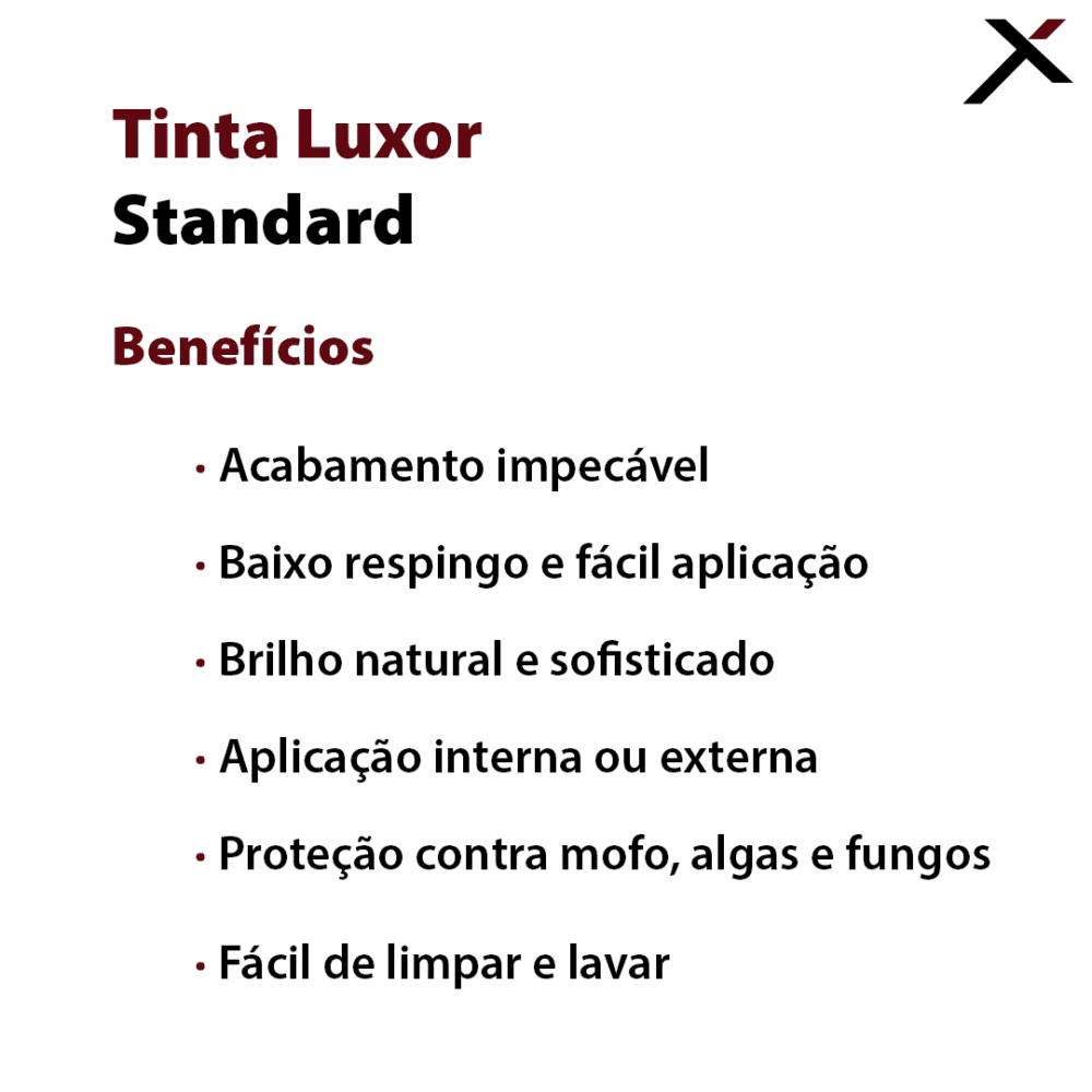 Tinta Luxor Standard - Benefícios