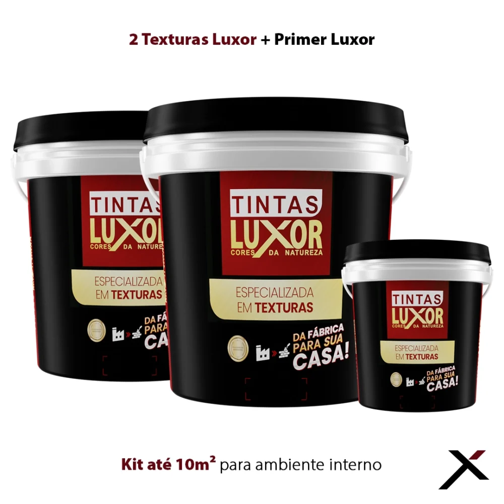 Kit até 10m² para ambiente externo 2 Texturas Luxor + Primer Luxor