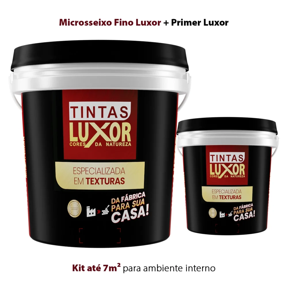 Kit até 7m² para ambiente interno Textura Luxor + Primer Luxor