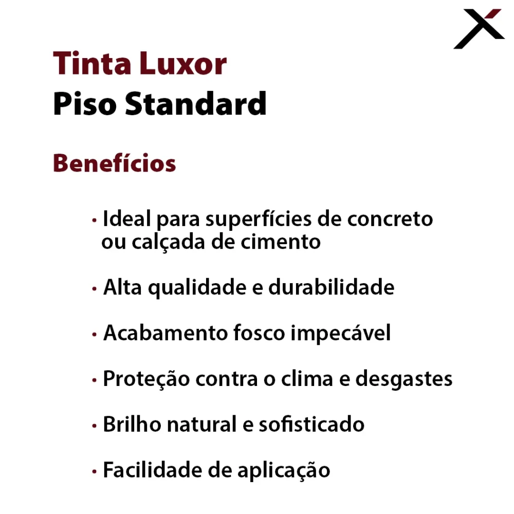 Tinta Piso Standard Luxor - Benefícios